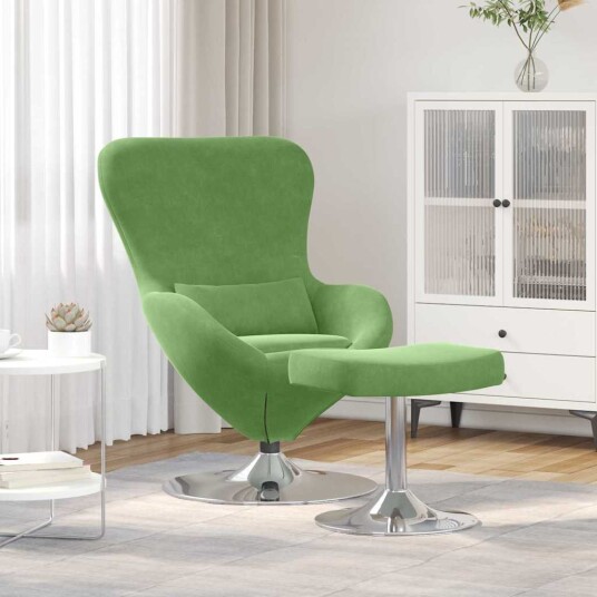 Eggstol 2 pcs Lysegrønn 63 x 73 x 90 cm Fløyel