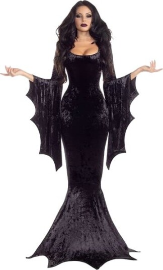 Halloween Flaggermus Heksebrudekostyme til Dame Svart