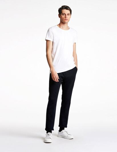Lindbergh Mens Stretch Crew Neck Tee S/S - White - S