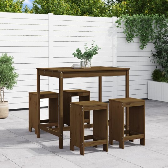 Hagebarsett 5 deler honningbrun heltre furu 3157748