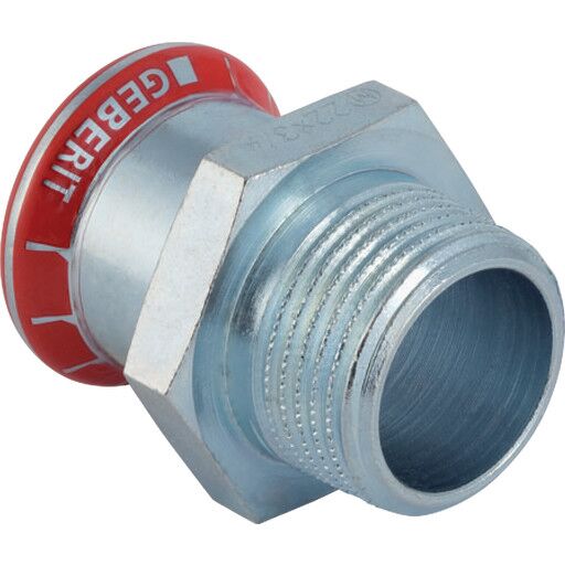 Geberit Overgangsmuffe med utvendig gjenge 12mm x 10mm galvanisert stål