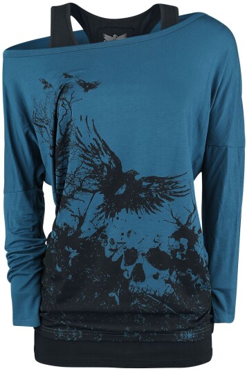 Black Premium by EMP Langermet skjorte Busting Loose S til 3XL Damer svart-blå