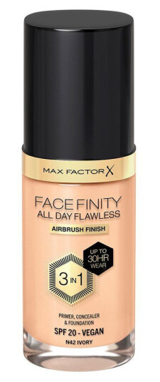 Max Factor Facefinity All Day Flawless 3-in-1 Foundation N42 Ivory 30ml med SPF for Normal til Sensitiv Hud