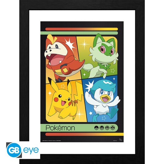 Pokemon Innrammet Bilde 30 x 40 cm Scarlet & Violet Starters