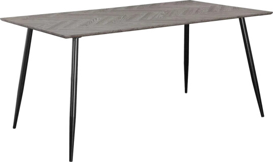 Spisebord Monza 160x90x76 cm, Fiskeben Hviteik/Svart - 160x90x76 cm, Fiskeben Hviteik/Svart