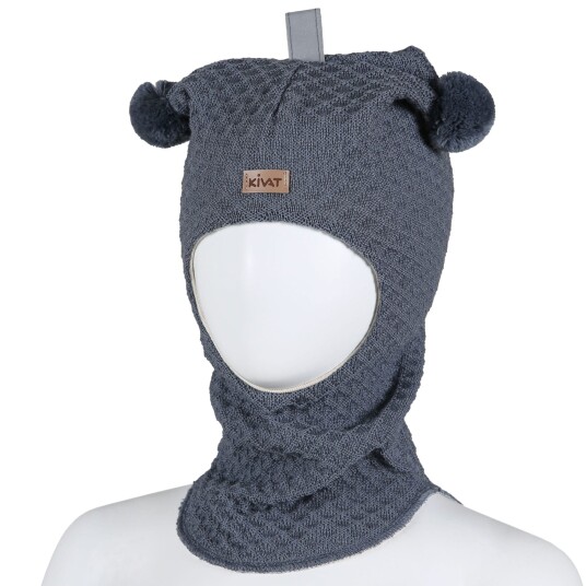 Kivat Ull Balaclava Vaffelstrikk Dueblå 3 5 8år