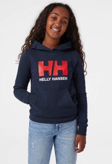 Helly Hansen Junior HH Logo Hettegenser 2.0 MarineBlå 140/10 Helly Hansen Junior HH Logo Hettegenser 2.0 MarineBlå 140/10