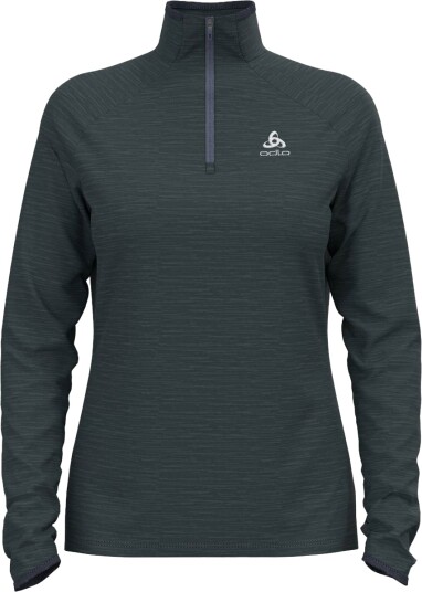 Odlo Mid Layer 1/2 Zip Run Easy Warm W Mørkegrå XS Dame Mørkegrå XS | Mellomlagsgenser