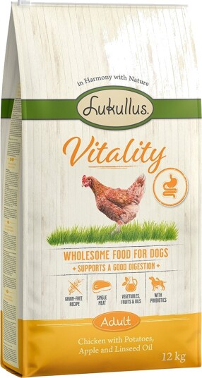 Lukullus Tørrfôr Adult 2 X 10 Hundefôr Vitality Digestion 12 15 kg 2 X 12 kg