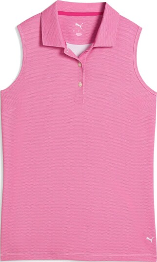 Puma W Birdseye Sleevless Golf pologenser dame White Glow Pink Opal X Small
