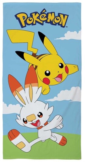 Licens Håndkle - Pokemon - 70x140cm - Pikachu & Scorbunny Licens Håndkle - Pokemon - 70x140cm - Pikachu & Scorbunny
