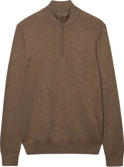 Superdry Ess Lw Wool Blend 1/2 Zip Brown S