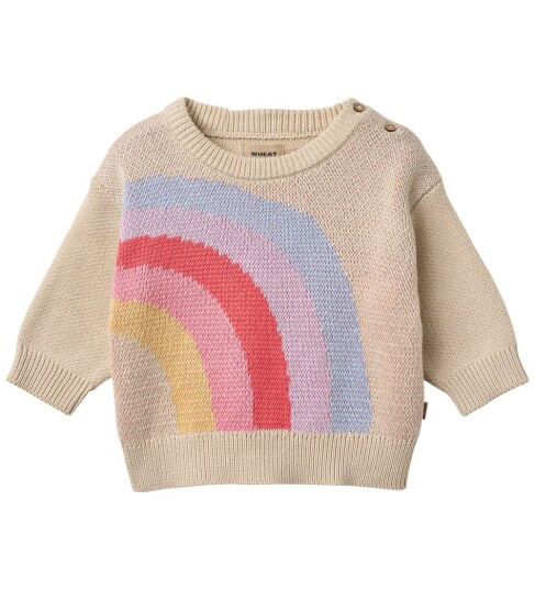 Wheat Genser Strikk Solveig Rainbow Wheat 1½ år 86 Genser Beige Flerfarget