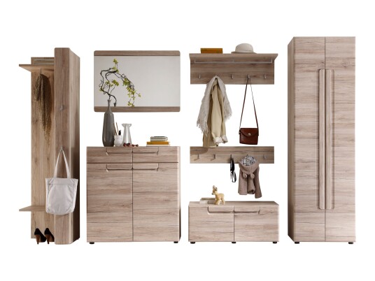 Margit garderobe oppstilling A, eik lys dekor.