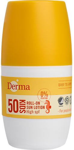 Derma Kids Roll-on Solkrem SPF50 50 ml - Vannfast og Skånsom for Barn Derma Kids Roll-on Solkrem SPF50 50 ml - Vannfast og Skånsom for Barn