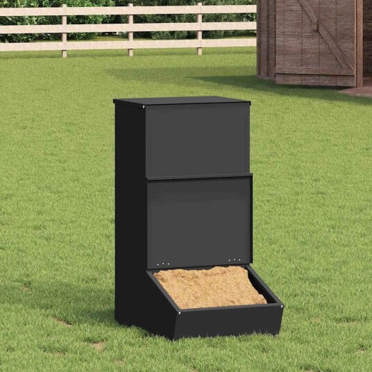 Vidaxl Fôringsautomat For Svin Svart 55 X 38 X 76 cm 20 kg