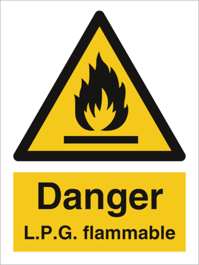Danger L.P.G flammable - Selvklebende vinyl - 200 x 150 mm
