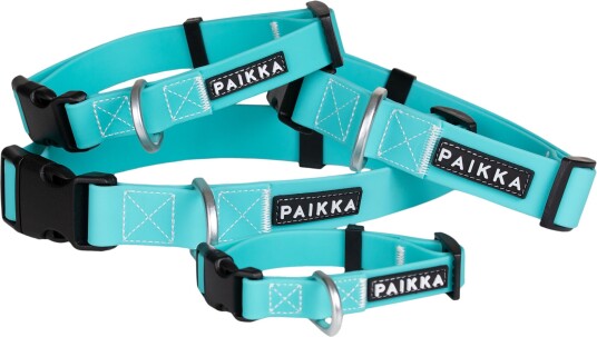 Paikka Glow Hundehalsbånd Aqua 2X30-40 cm 
