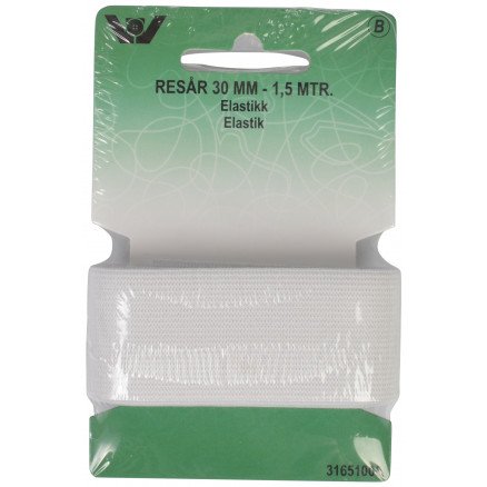 Vj Green Elastisk bånd hvit 30 mm 1,5 m