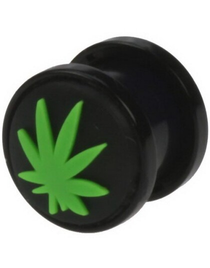 Utgått Svart Piercing Plugg med Pot Gummi Trykk 8 mm