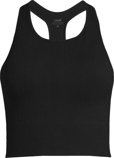 Casall Women's Multi Rib Seamless Padded Sports Top Black L