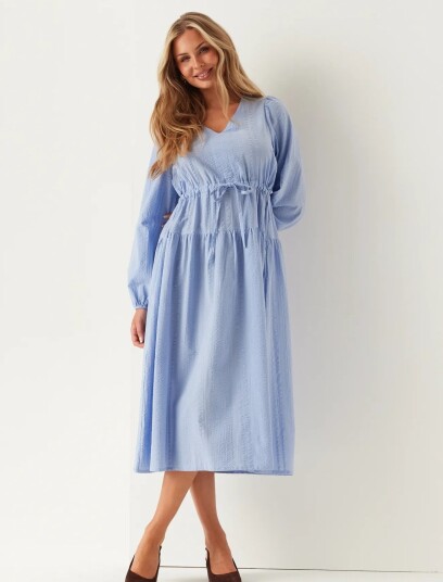 Bubbleroom Cotton Dress   Blue   S