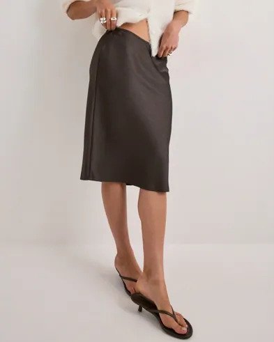 Neo Noir   Brun   Mindie Heavy Sateen Skirt