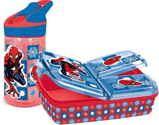 Marvel Spiderman Matboks og Flaske, Red/Blue