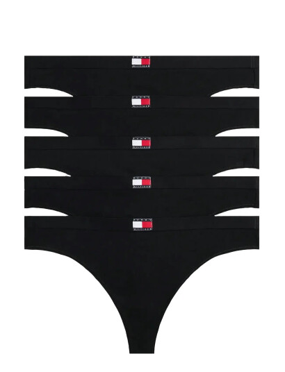 Tommy Hilfiger 5 Pack Thong - Black - XL