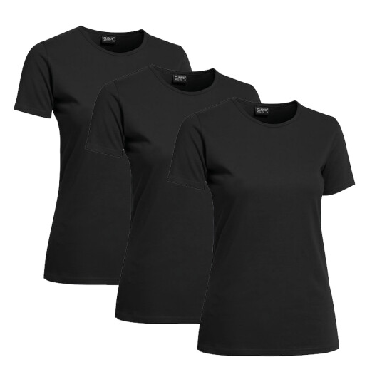 Clique T-Shirt Dam 3-Pack Svart Clique T-Shirt Dam 3-Pack Svart