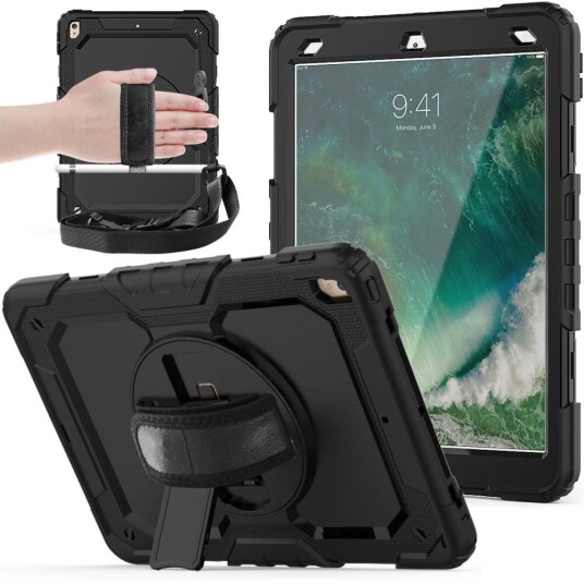 INCOVER iPad Air (2019) / iPad Pro 10.5" Håndverker Deksel m. Grep, Skulderstropp & Skjermbeskytter - Svart