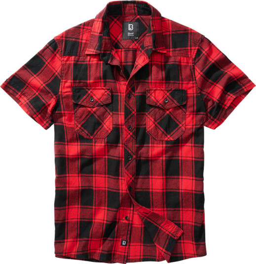 Brandit Checkshirt Kortermet skjorte XXL Svart Rød
