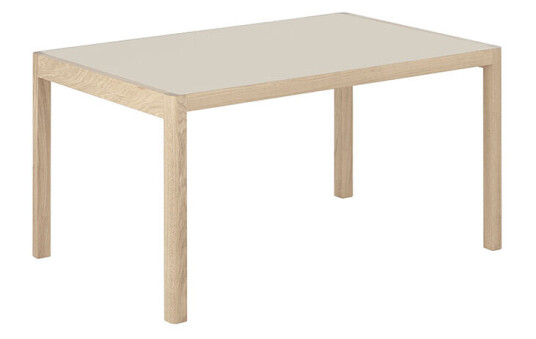 Muuto Workshop spisebord Grey linoleum-Oak 140 x 92 cm