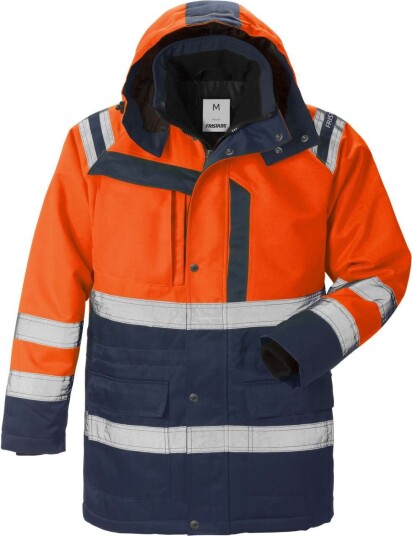 Fristads Vinterparkas 4042 Pp, Klass 3 Varsel Orange/marinblå 2xl Fristads Vinterparkas 4042 Pp, Klass 3 Varsel Orange/marinblå 2xl