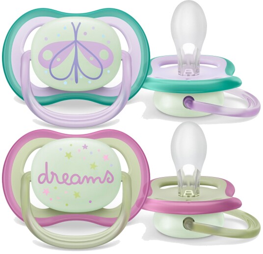 Philips Avent Ultra Air Night Smokker 2-Pack 0-6m Grønn/Lilla