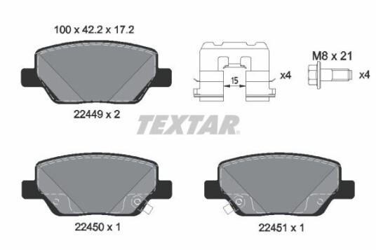 Bremseklosser TEXTAR 2244901 Bremseklosser TEXTAR 2244901
