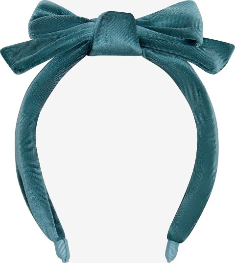 Mimi & Lula Alice Band Velvet Edie Bow TEAL One Size