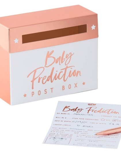 Babyshower Gjettelek med 20 Kort og Kasse Twinkle