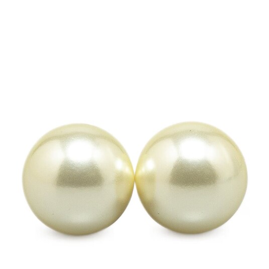 Pre-owned Dior Faux Pearl Tribales Pushback Earrings White