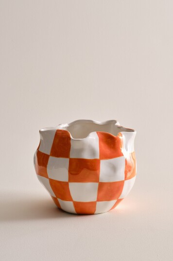 Jotex Potte Oransje/hvit RUTAN 1735797030 Jotex Potte Oransje/hvit RUTAN 1735797030