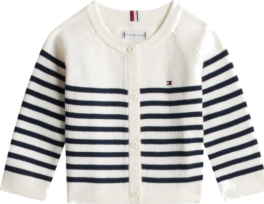 Tommy Hilfiger Cardigan Strikk Essential Ivory Silkestripe Tommy Hilfiger 1 år 80 Cardigan Blå Hvit