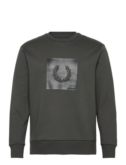 Fred Perry Box Graphic Sweatshirt Khaki green M