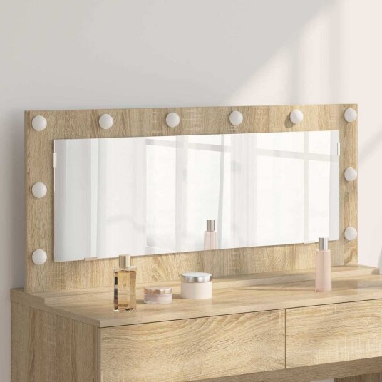 Sminkespeil med LED belysning Sonoma Eik 100x45x18 cm Sminkespeil med LED belysning Sonoma Eik 100x45x18 cm