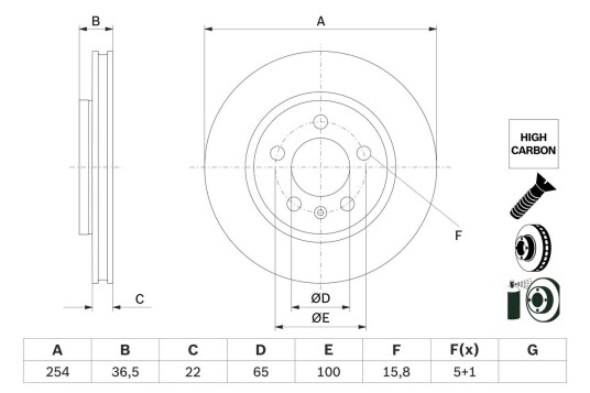Bremseskive BOSCH 0 986 479 E01