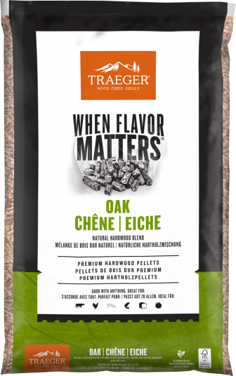 Traeger Oak Pellets 9kg Mild og nøtteaktig røyksmak