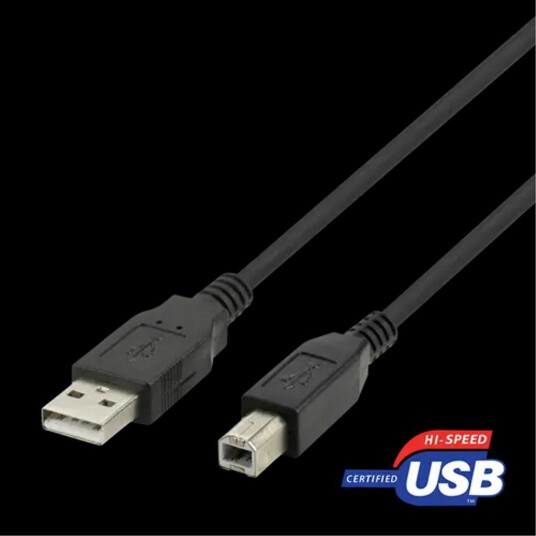 Deltaco USB-B 2.0 kabel 1m svart for skrivere Deltaco USB-B 2.0 kabel 1m svart for skrivere