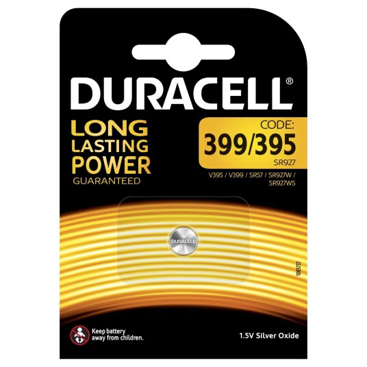 Duracell 399/395 Sølvoksid Klokkebatteri 1,5 V - Knappcellebatteri