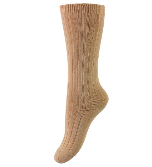 Condor Knestrømper Rib Lys Brun 3 6 md Sokker