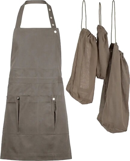The Organic Company Garden Apron And Foraging Bags 2 Pack Brown ONE SIZE The Organic Company Garden Apron And Foraging Bags 2 Pack Brown ONE SIZE