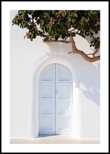 Blue Door Mediterranean Architecture Plakat Plakat / 40x50cm